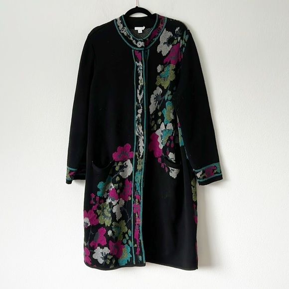 J. Jill Sweaters - J Jill Duster Cardigan Sweater
Women Oversized Floral Black Size XL